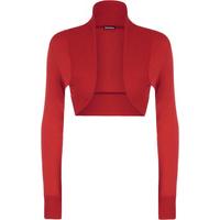 Elea Basic Long Sleeve Shrug - Red