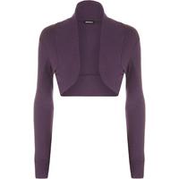 elea basic long sleeve shrug purple