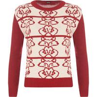 Elida Knitted Fox Jumper - Red