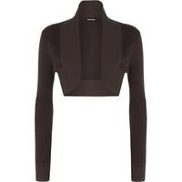 Elea Basic Long Sleeve Shrug - Brown