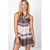 Elephant Print Swing Playsuit - multi