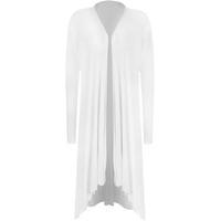 Elida Hanky Hem Waterfall Cardigan - White