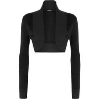 Elea Basic Long Sleeve Shrug - Black