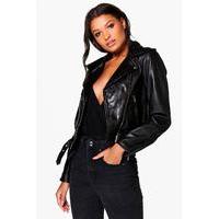 ellie leather biker jacket black