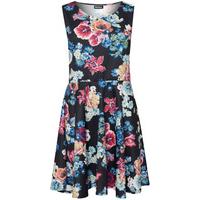 eleonora floral skater dress black