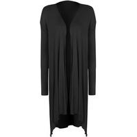 Elida Hanky Hem Waterfall Cardigan - Black