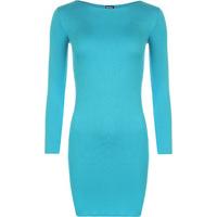 Elise Basic Long Sleeve Bodycon Mini Dress - Turquoise