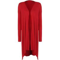 Elida Hanky Hem Waterfall Cardigan - Red