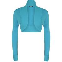 elea basic long sleeve shrug turquoise