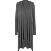 elida hanky hem waterfall cardigan dark grey