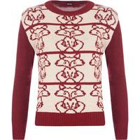 Elida Knitted Fox Jumper - Wine