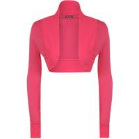 Elea Basic Long Sleeve Shrug - Cerise