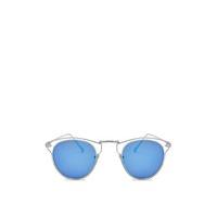 eleanor silver frame blue lens sunglasses