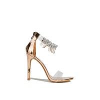 Elsa Rose Gold Jewelled Clear Heels