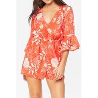 Elizabeth Red Floral Playsuit