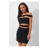 ellis celebrity inspired black strappy bandage dress