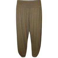 Elise Plain Elasticated Harem Trousers - Mocha