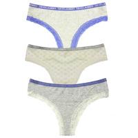 ellie 3 pack high leg lace knickers in ivory grey marl tokyo laundry