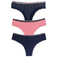 Ellie (3 Pack) High Leg Lace Knickers In Blue / Candy Pink - Tokyo Laundry