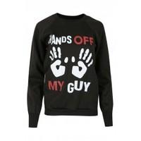 Elsa Fleece Top HANDS OFF MY GUY Print Sweatshirt Jumper