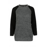 Ellie Knitted Contrast Sleeve Baggy Jumper