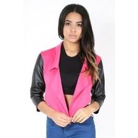 Elena 3/4 PVC Sleeves Cropped Blazer