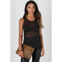 Eliza Mesh Scoop Neck Sleeveless Vest Top