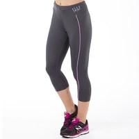 elle sport womens reflective tap performance capri leggings smoke