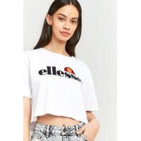 Ellesse Abriana Cropped T-Shirt, WHITE