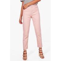 eller high waist mom jean pink