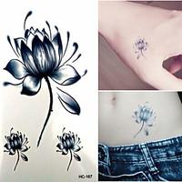 elegant charming ink lotus tattoo stickers temporary tattoos1 pc