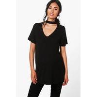 eliza deep v boyfriend tunic black