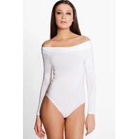 Ellie Slinky Off The Shoulder Bodysuit - cream