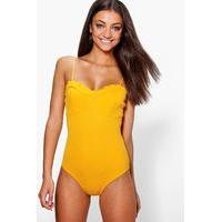 ellie scallop edge bustier texture body ochre