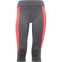 ELLE SPORT Womens Panelled Performance Capri Leggings Coal Marl/Coral Reef