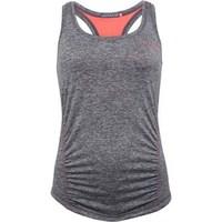 elle sport womens ruched marl performance support vest coal marl coral ...