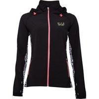 ELLE SPORT Womens Stretch Woven Performance Training Jacket Black/Geo Print/Neon