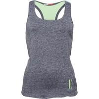 ELLE SPORT Womens Marl Performance Support Vest Coal/Sea Aqua/Kiwi