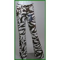 ELISA CORTÉS - Size: 12 - Brown & Cream Cow-print - Jeans/Trousers