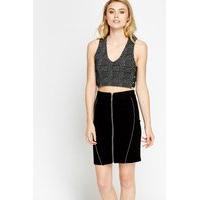 elasticated low neck crop top