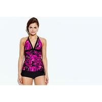 ellesport utopia ruched halter neck hi apex tankini set