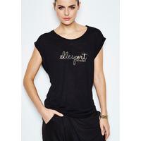 ELLESPORT Drop Shoulder Slash Neck T-Shirt