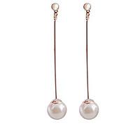 Elegant Pearl Long Drop Earrings