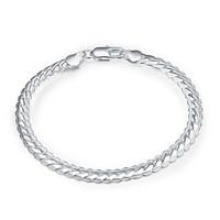 elegant silver plated 5mm wide snake chain link bracelets for wedding  ...