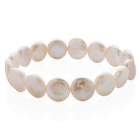 Elasticated 10-10.5mm Flat Coin Freshwater Pearl 7\