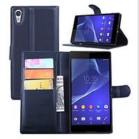 Embossed Card Wallet Cover For Bracket Sony Sony Xperia T3 Mobile Phone