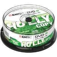 emtec dvd disc recordable 47gb 16x cake case 25 pack