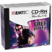 Emtec CD Disc Rewritable 700MB 4-12x Jewel Case (5 Pack)