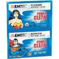 Emtec Superman and Wonder Woman Cleaning Duo Screen Wipes (10 + 10 Pack)