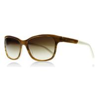 Emporio Armani 4004 Sunglasses Striped Brown and Cream 504713